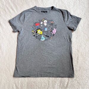 Unisex BT21 character doodle graphic short sleeve tee